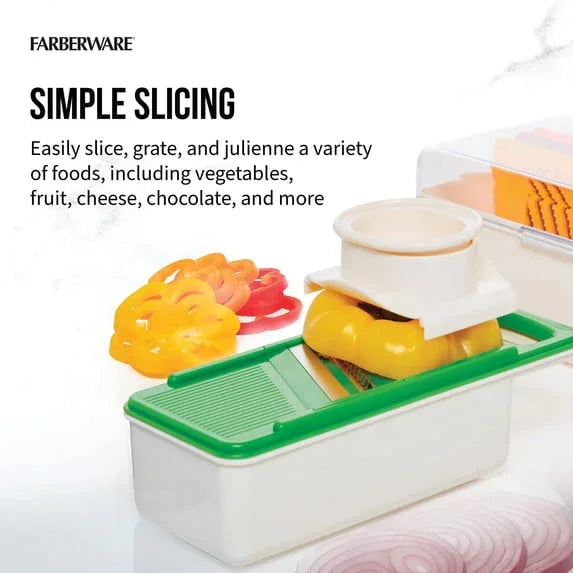 Farberware Pro Compact Mandoline with Storage Case and Color-Coded Blades