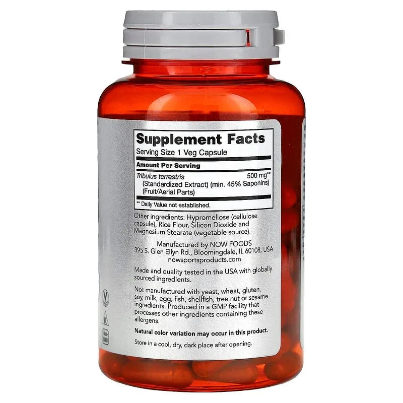 NOW Foods, Sports, Tribulus, Men's Health, 500 mg, 100 Veg Capsules