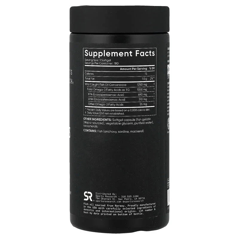 Sports Research, Omega-3 Fish Oil, Triple Strength , Softgels