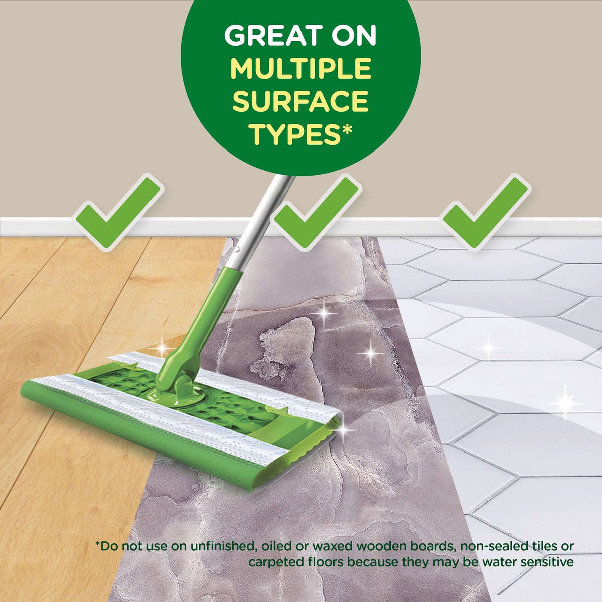 Swiffer Mop & Go Wet Refills, Gain, 24 Count