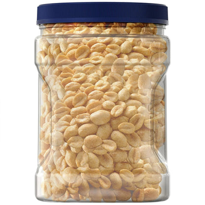 PLANTERS Salted Dry Roasted Peanuts, Party Snacks, Plant Based Protein, 2.16 lb Container