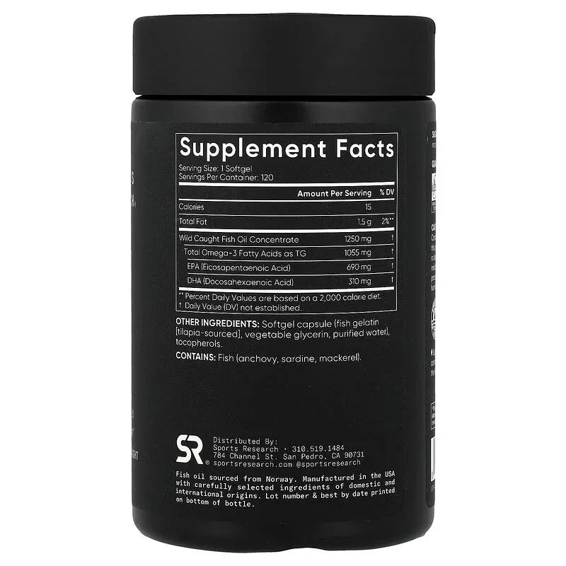 Sports Research, Omega-3 Fish Oil, Triple Strength , Softgels