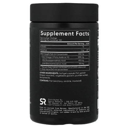 Sports Research, Omega-3 Fish Oil, Triple Strength , Softgels