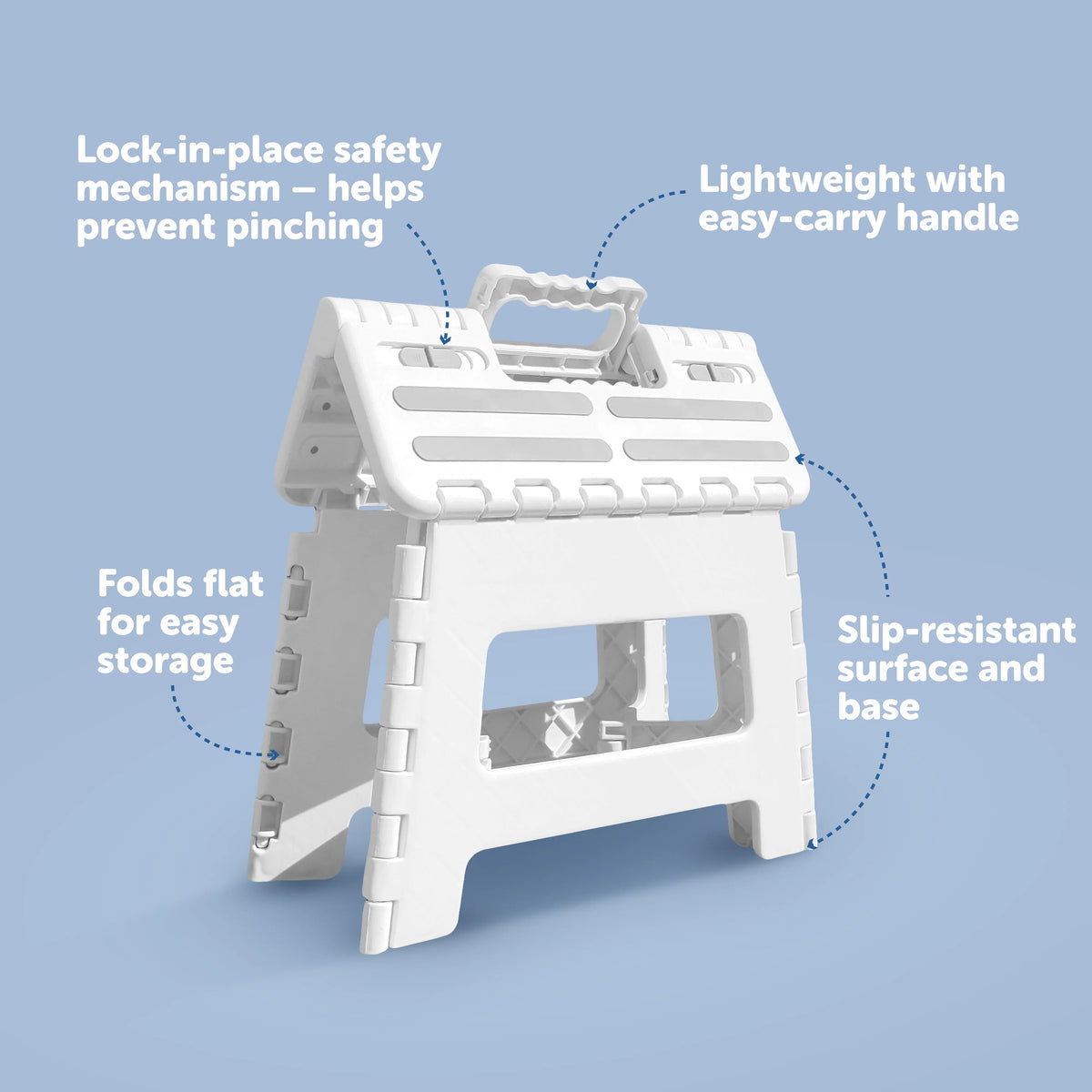 Jool Baby Click N’ Climb Locking Step Stool with Non-Slip Surface and Carry Handle, White