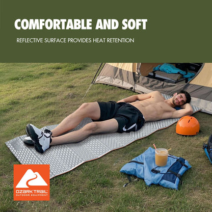 Ozark Trail Foldable Sleeping Pad, Outdoor, Light Weight, Product Size 72.8in x 21.6in, Material PE