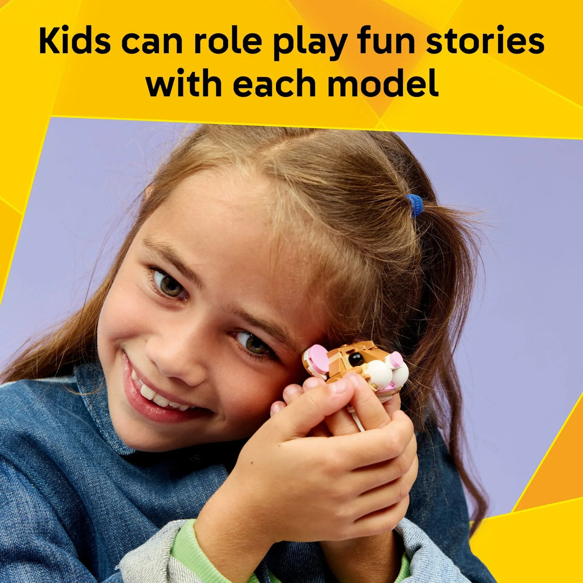 LEGO Creator 3 in 1 Cute Hamster with a Flower - Building Toy for Girls & Boys, Ages 7+ - Easter Basket Stuffer for Kids - Build a Hamster, Hedgehog or Eagle - 31376