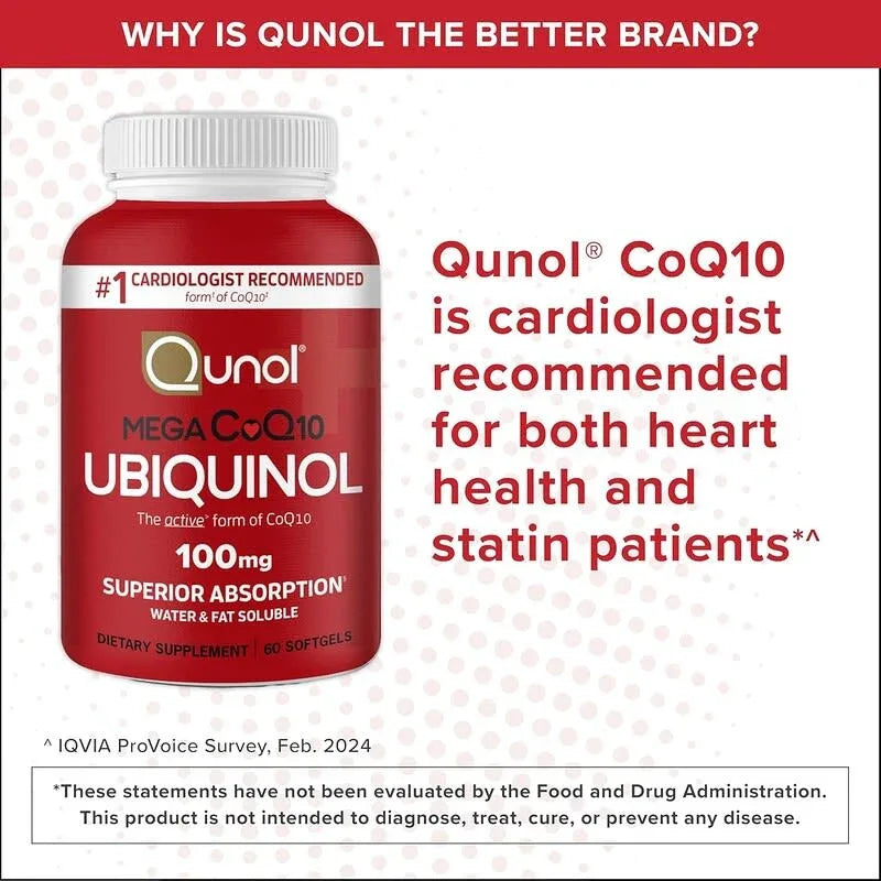 Qunol, Mega CoQ10 Ubiquinol, 100 mg, Softgels