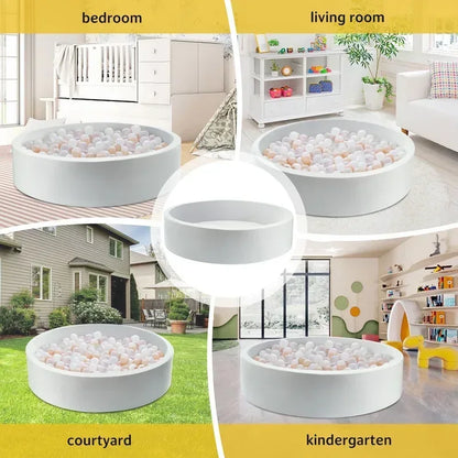 Hawsaiy Foam Ocean Ball Pit for Baby Infants and Toddlers Ages 1-3, Soft Round Play Area for Indoor/Outdoor Use, No Balls Included, Gray