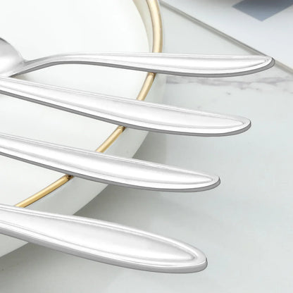 Mirdinner Dinner Forks and Spoons Set, Stainless Steel Silverware Flatware Set, Salad Fork and Soup Spoon, Using for Home, Kitchen or Restaurant, Mirror Polished, Dishwasher Safe