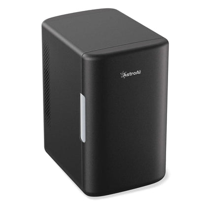 AstroAI Mini Fridge, Compact Refrigerator, Makeup Skincare Fridge 6L 8 Cans Portable Personal Cooler One Door, for Home, Car, Black, for Gifts