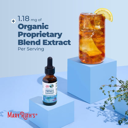 MARYRUTH'S Lymphatic Support Liquid Drops | USDA Organic | Herbal Blend with Echinacea & Elderberry | Blue Vervain | Yarrow Leaf | Vegan | Alcohol-Free | Non-GMO | CLP Certified | 1 oz | 30 Servings