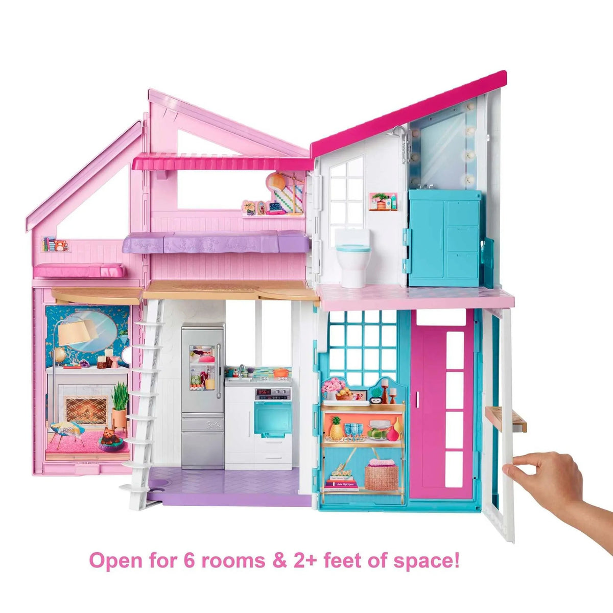 Barbie Malibu House Dollhouse Playset with 25+ Furniture and Accessories