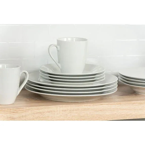 Ten Strawberry Street Simply White Coupe 16-Piece Ceramic Dinnerware Set