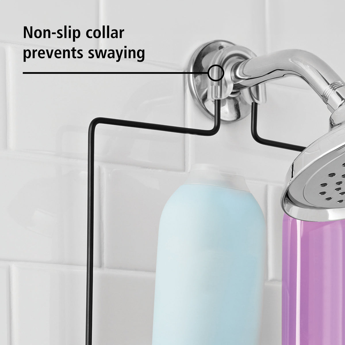 Mainstays Premium Matte Black Hanging Shower Caddy with 2 Shelves and Soap Tray