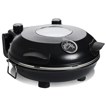 COOK WITH COLOR Pizza Oven, Electric Indoor Pizza Maker, Countertop Pizza Cooker, Black