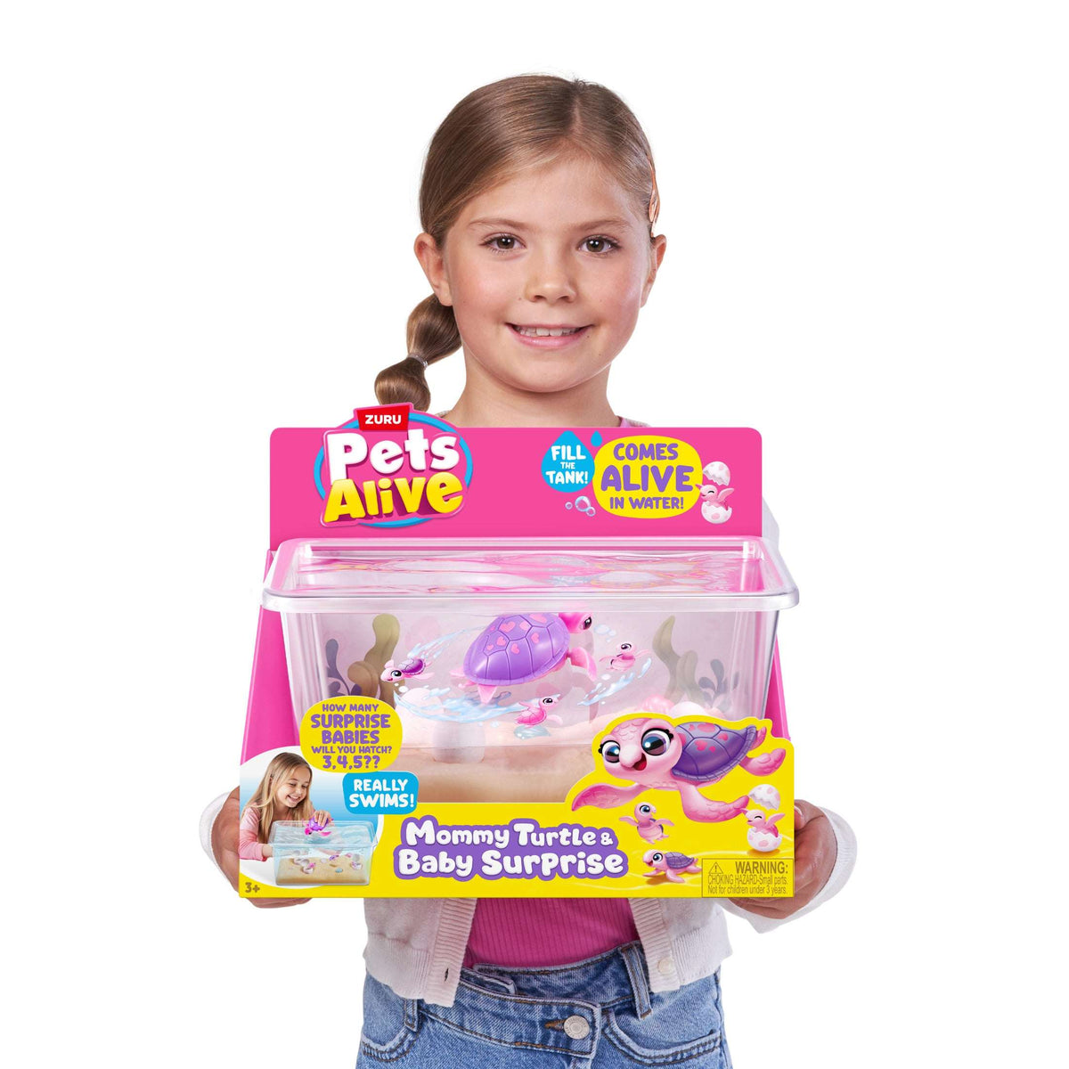Pets Alive Mommy and Baby Turtle Surprise, Nurturing Play Interactive Electronic Pet, Realistic Pet Playset by ZURU for Kids Ages 3+