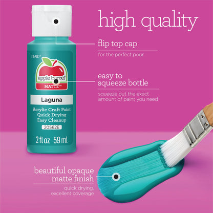 Apple Barrel Color Basics 2 fl oz Acrylic Craft Paint Set, Matte Finish, 25 Piece