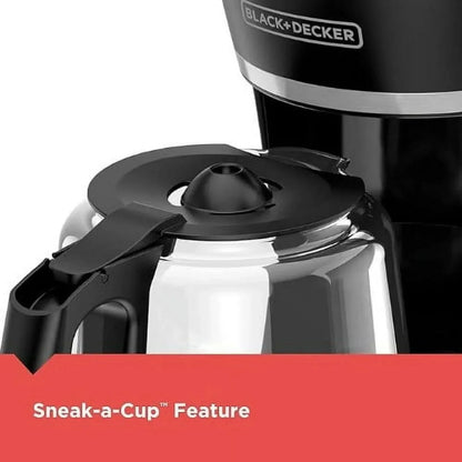 BLACK+DECKER Programmable 12-Cup Drip Coffee Maker with Custom Brew Strength, Black