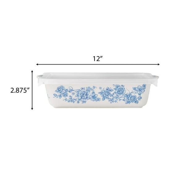 The Pioneer Woman Agatha Small Rectangular Baker with Lid, 7" x 11"