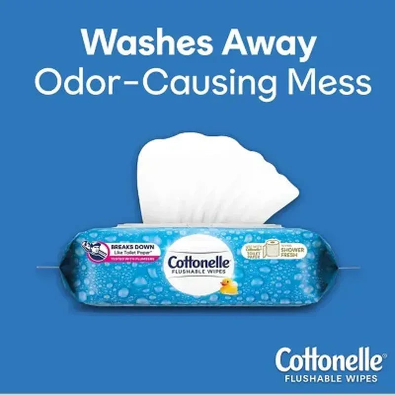 Cottonelle Flushable Wet Wipes, 12 Flip-Top Packs (42 Wipes/Pk., 12 Pk.)