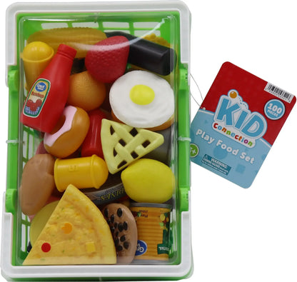 Kid Connection Play Food Basket, 100 Pieces, Toddler Toys