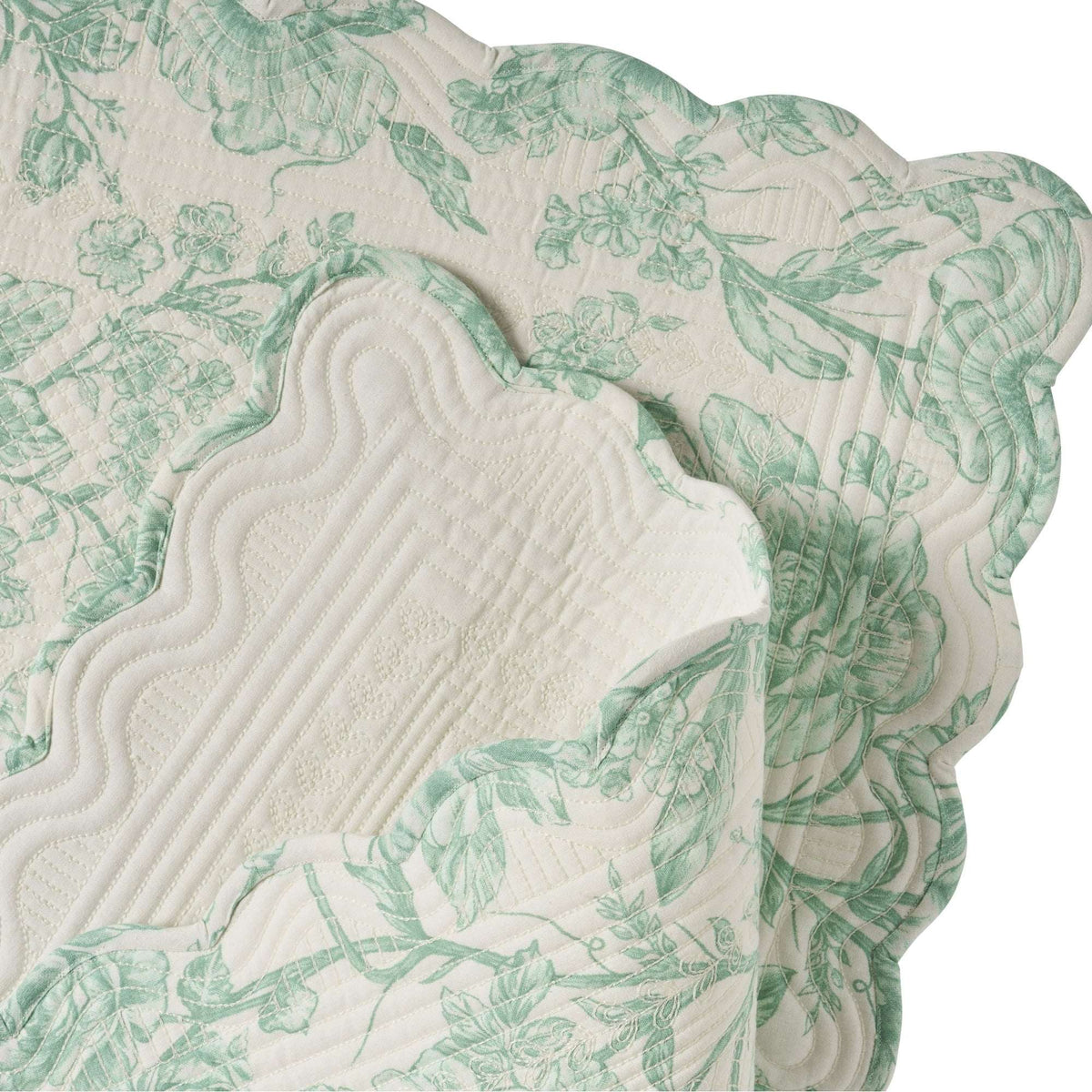 The Pioneer Woman Agatha Quilted Fabric Table Runner, Green & White, 14" x 90"
