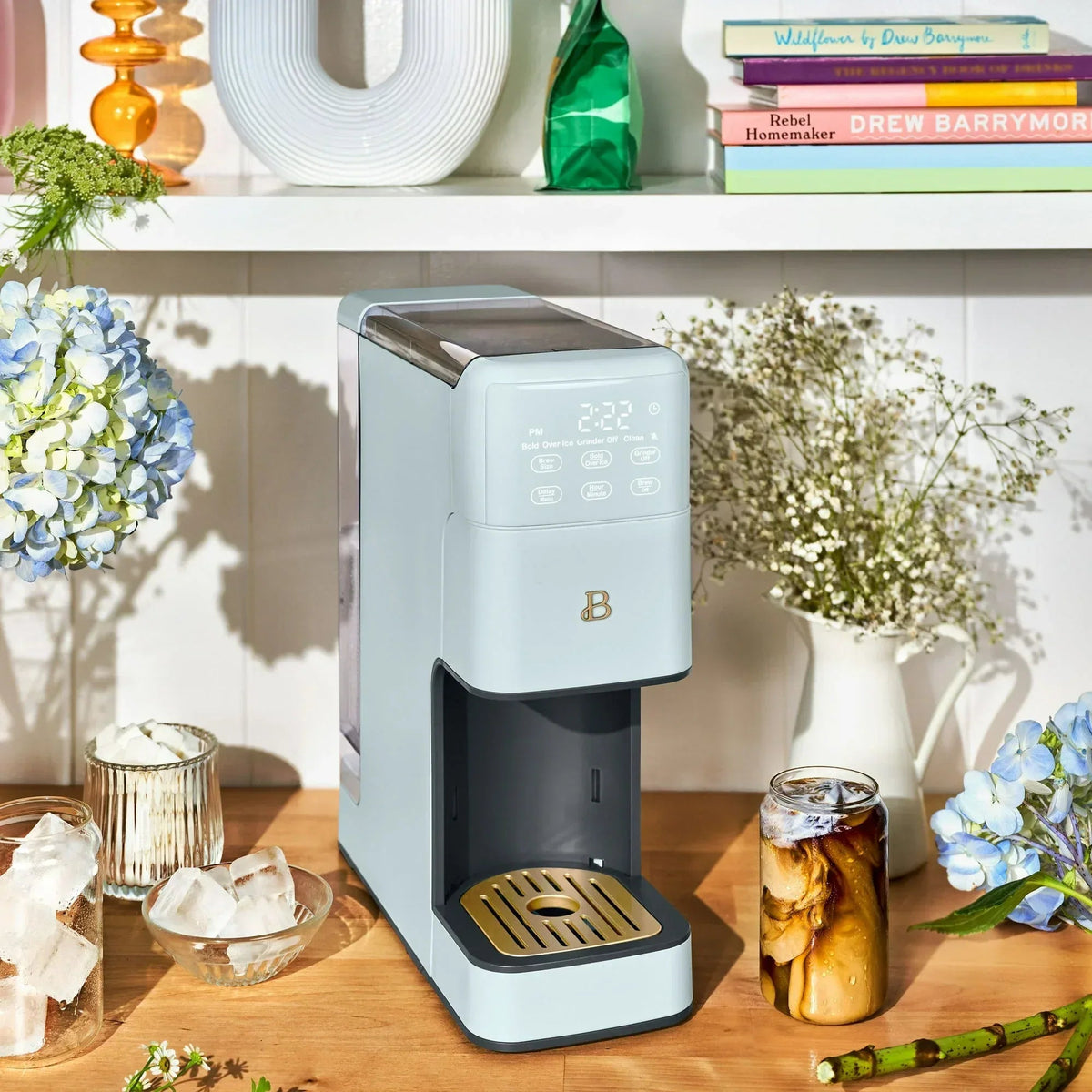 Beautiful Perfect Grind™ Programmable Single Serve Coffee Maker, White Icing by Drew Barrymore