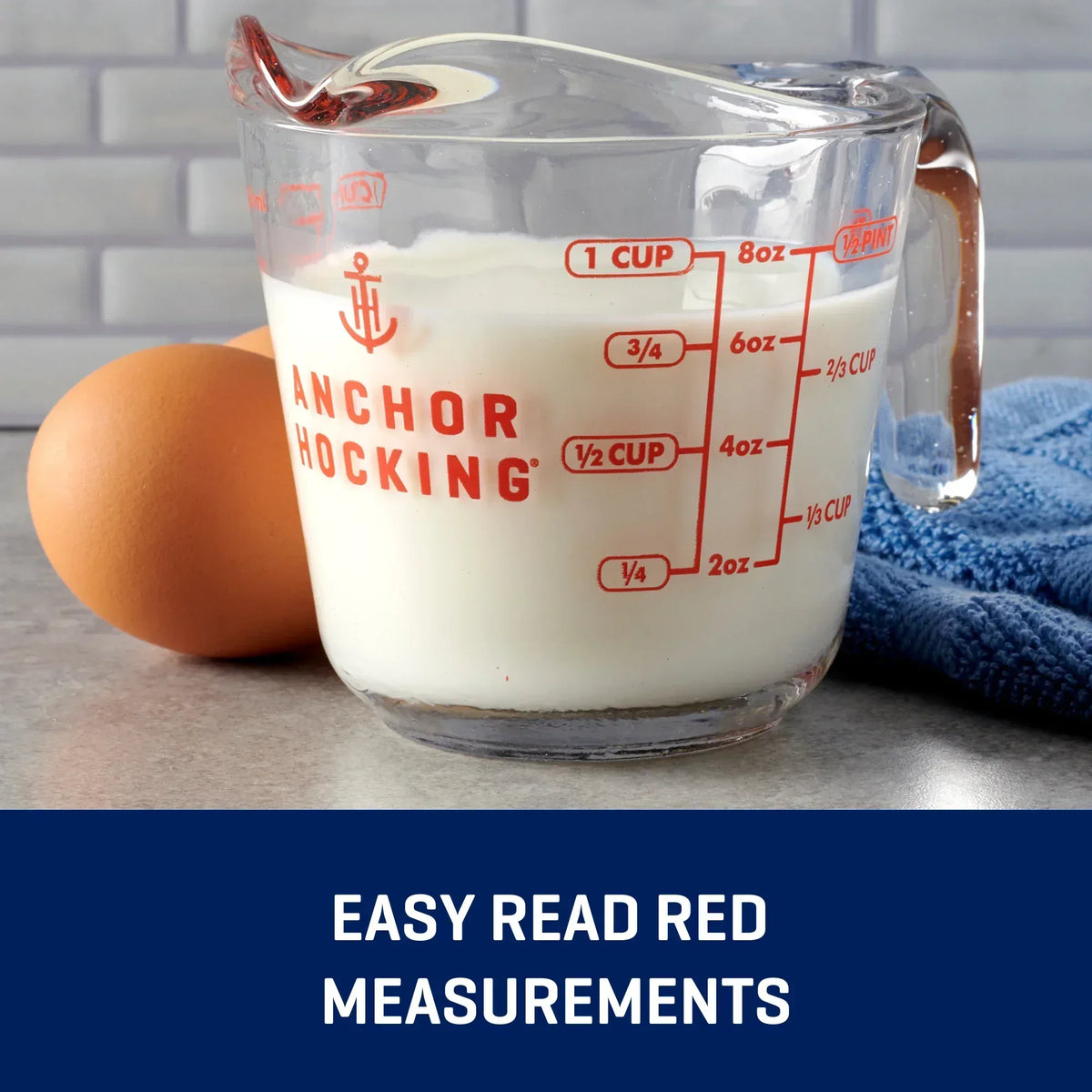 Anchor Hocking Glass Measuring Cup, 2 Cup