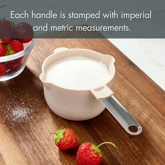 Mainstays 8 Piece Measuring Cups and Spoons Set, Light Gray
