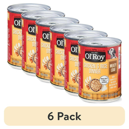 Ol' Roy Chicken & Rice Dinner Meaty Loaf Wet Dog Food, 13.2 oz Can (6 and 12 packs)