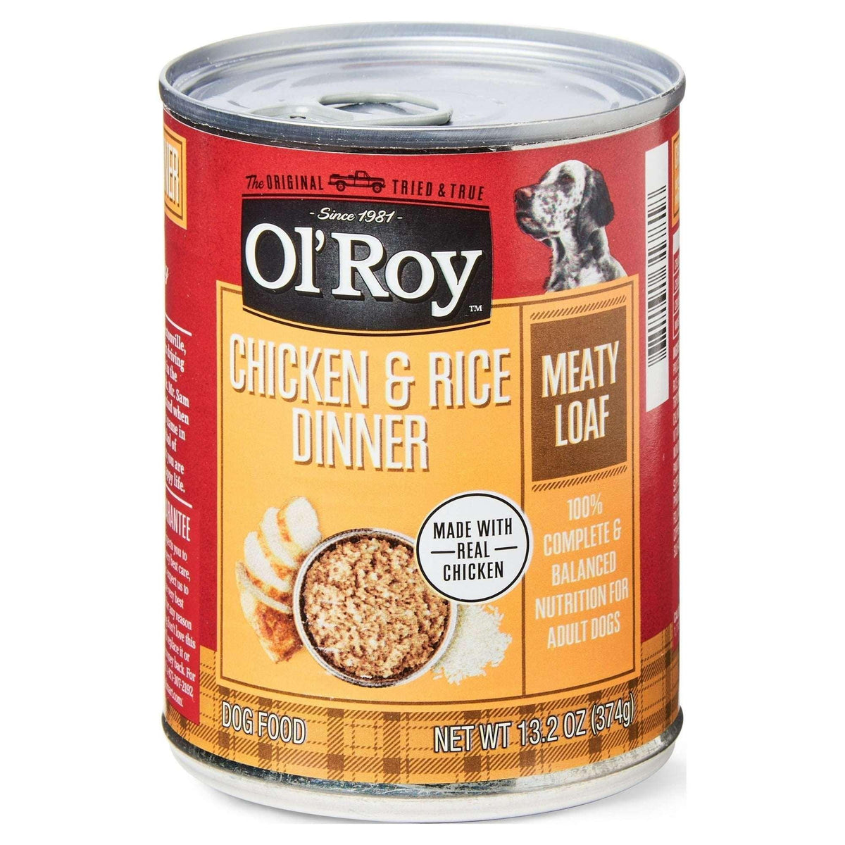 Ol' Roy Chicken & Rice Dinner Meaty Loaf Wet Dog Food, 13.2 oz Can (6 and 12 packs)