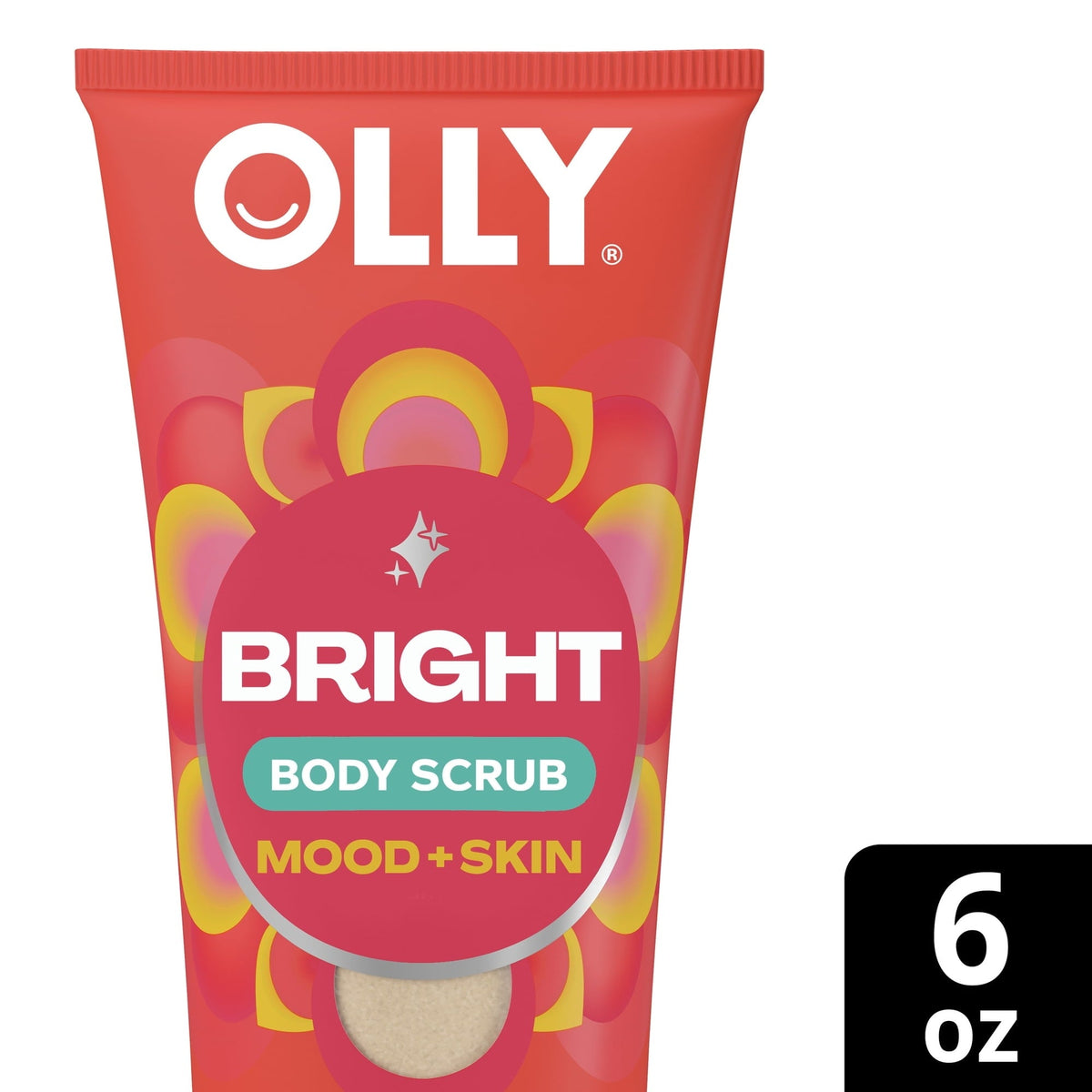 (6 pack) OLLY Bright Body Scrub Exfoliates & Repairs Skin Barrier Citrus Currant, 6 oz