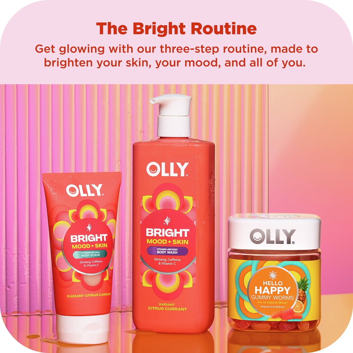 (6 pack) OLLY Bright Body Scrub Exfoliates & Repairs Skin Barrier Citrus Currant, 6 oz