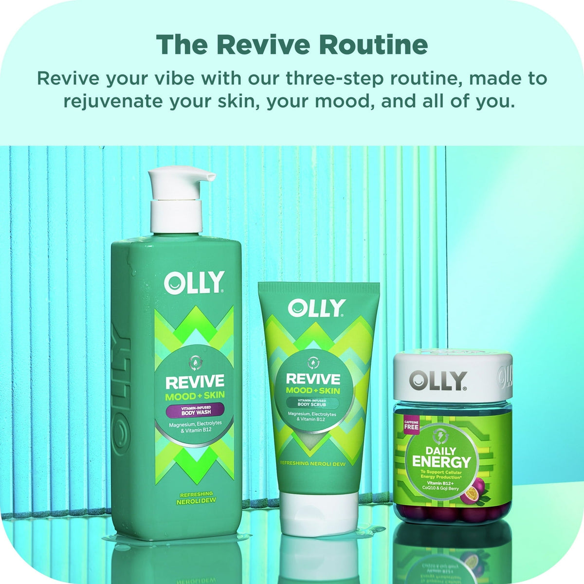 (6 pack) OLLY Revive Body Scrub Exfoliates & Repairs Skin Barrier Neroli Dew, 6 oz