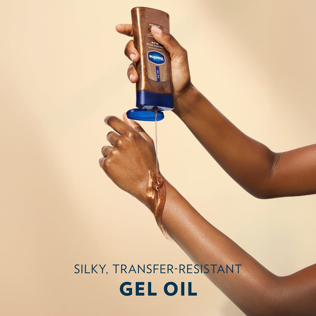 (6 pack) Vaseline Glazed and Glisten Golden Hour Glow Vanilla Cocoa Shimmering Body Gel Oil with Ultra-Hydrating Lipids and 100% Pure Cocoa Butter, 6.8 fl oz