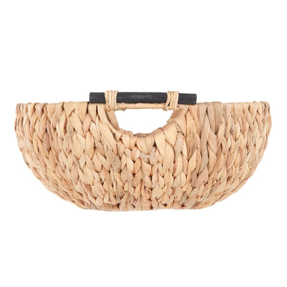 (4 pack) Better Homes & Gardens Natural Woven Water Hyacinth Decorative Bowl with Wooden Handles