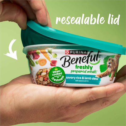(6 pack) Purina Beneful Dog Food Freshly Prepared Meals, High Protein Wet Dog Food, Dog Food Gravy, Chicken Stew, 10 oz.