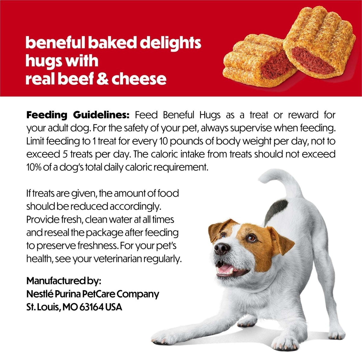Purina Beneful Baked Delights Hugs with Real Beef and Cheese Oven Baked Dog Treats, 19.5 oz Pouch