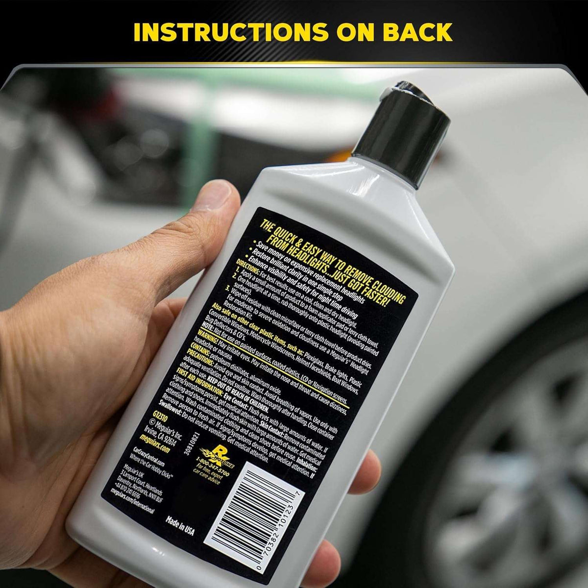Meguiar's PlastX Clear Plastic Polish, Fast & Easy Clear Plastic Restorer for Headlights, Taillights, Soft Top Windows, and More, Remove Scratches, Cloudiness, Yellowing, and Oxidation, 10 oz.