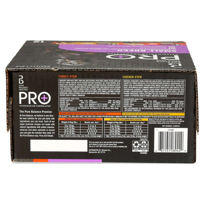 Pure Balance Pro+ Small Breed Turkey and Chicken Stew Variety Pack Wet Dog Food 3.5oz Cups (12 Pack)