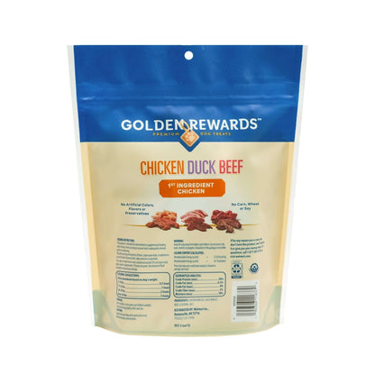 Golden Rewards Chicken, Duck and Beef Premium Variety Dry Jerky Treats for Dogs, Chicken, Duck and Beef Recipe 12 oz Bag