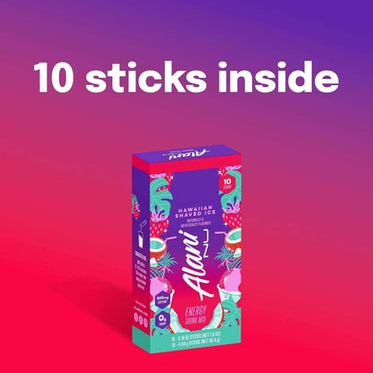 Alani Nu HAWAIIAN SHAVED ICE, Energy Sticks Drink Powder, 200mg Caffeine, Pre Workout Performance with Antioxidants, On-The-Go Drink Mix, Biotin, B Vitamins, Zero Sugar, 5 Calories, 10 Pack