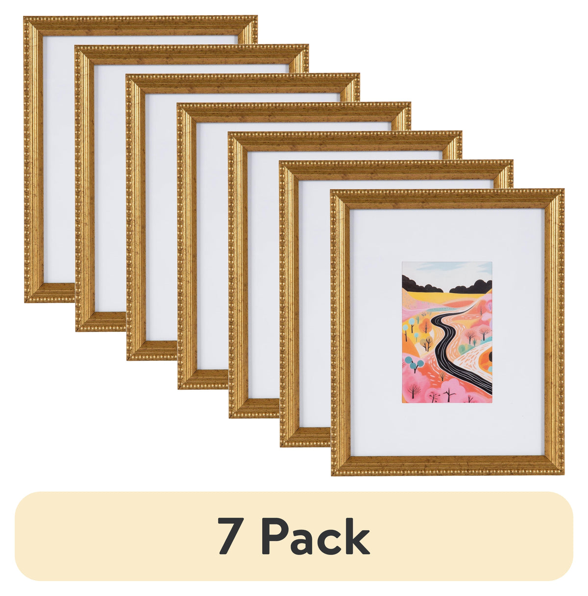 DesignOvation 5x7 Beaded Gold Decorative Tabletop Picture Frame