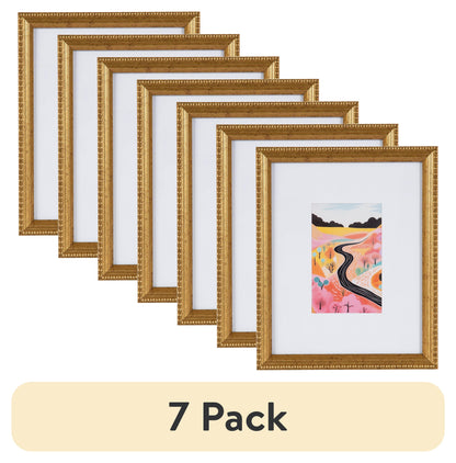 DesignOvation 5x7 Beaded Gold Decorative Tabletop Picture Frame