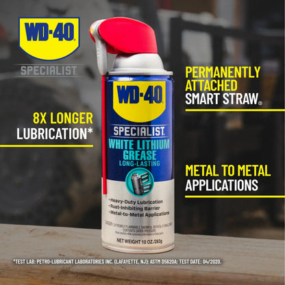 WD-40 Specialist White Lithium Grease Protective Spray, 10 oz