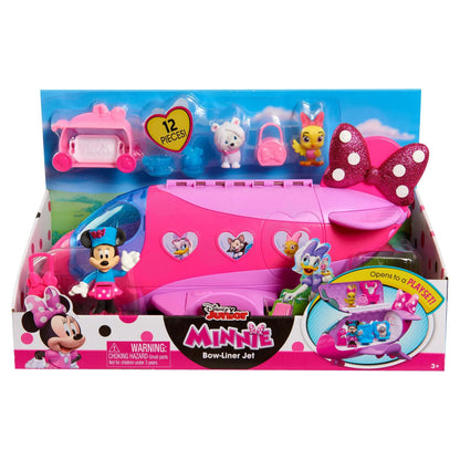 Disney Junior Minnie Mouse Bow-Liner Jet Toy Figures and Playset, Officially Licensed Kids Toys for Ages 3 Up, Gifts and Presents
