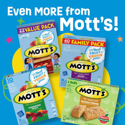 Mott's Fruit Flavored Snacks, Assorted Fruit, Gluten Free Snack, 10 Count, 8 oz