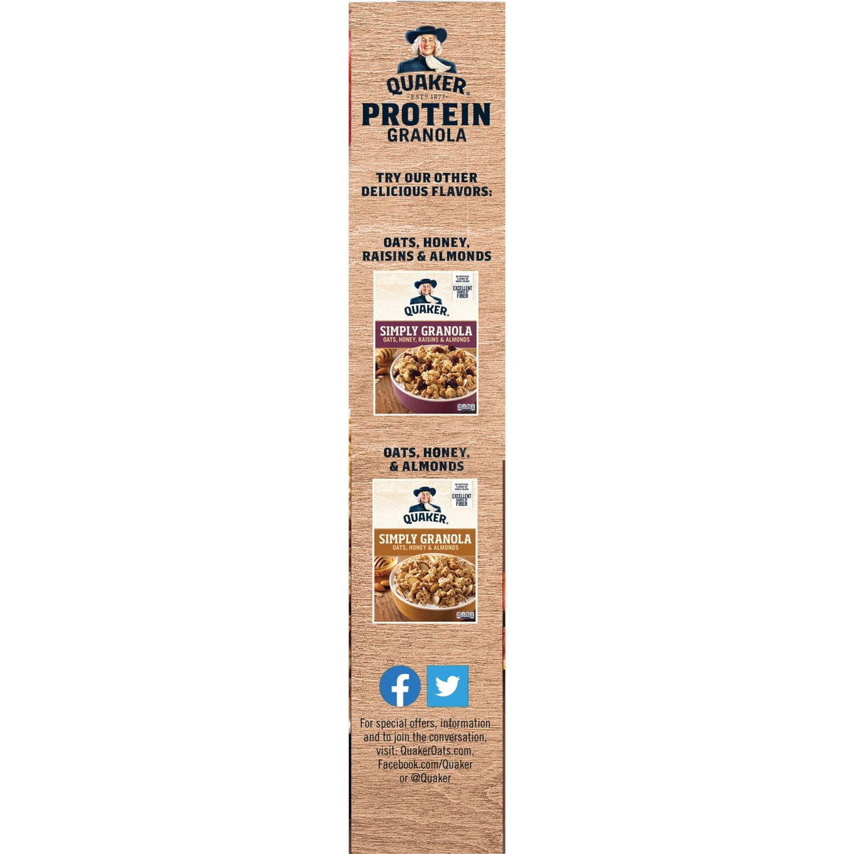 Quaker Maple & Brown Sugar Flavored Protein Granola, 18 oz