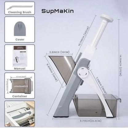Mandoline Slicer for Vegetables Fruits, Adjustable Thickness Stainless Steel Food Cutter & Chopper, Safe and Quick Meal Preparation