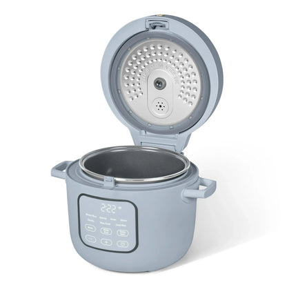 Beautiful 14-Cup Cooked, 6-Cups Uncooked Electric Rice and Grain Cooker, EverGood™ Ceramic Nonstick Coating, Cornflower Blue by Drew Barrymore